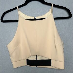 Topshop Cream Beige Halter Crop Top Feminine Festival Party Sz 4